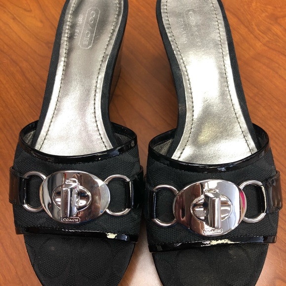 COACH women’s twist-lock MONROE wedges size 7 - Picture 5 of 6